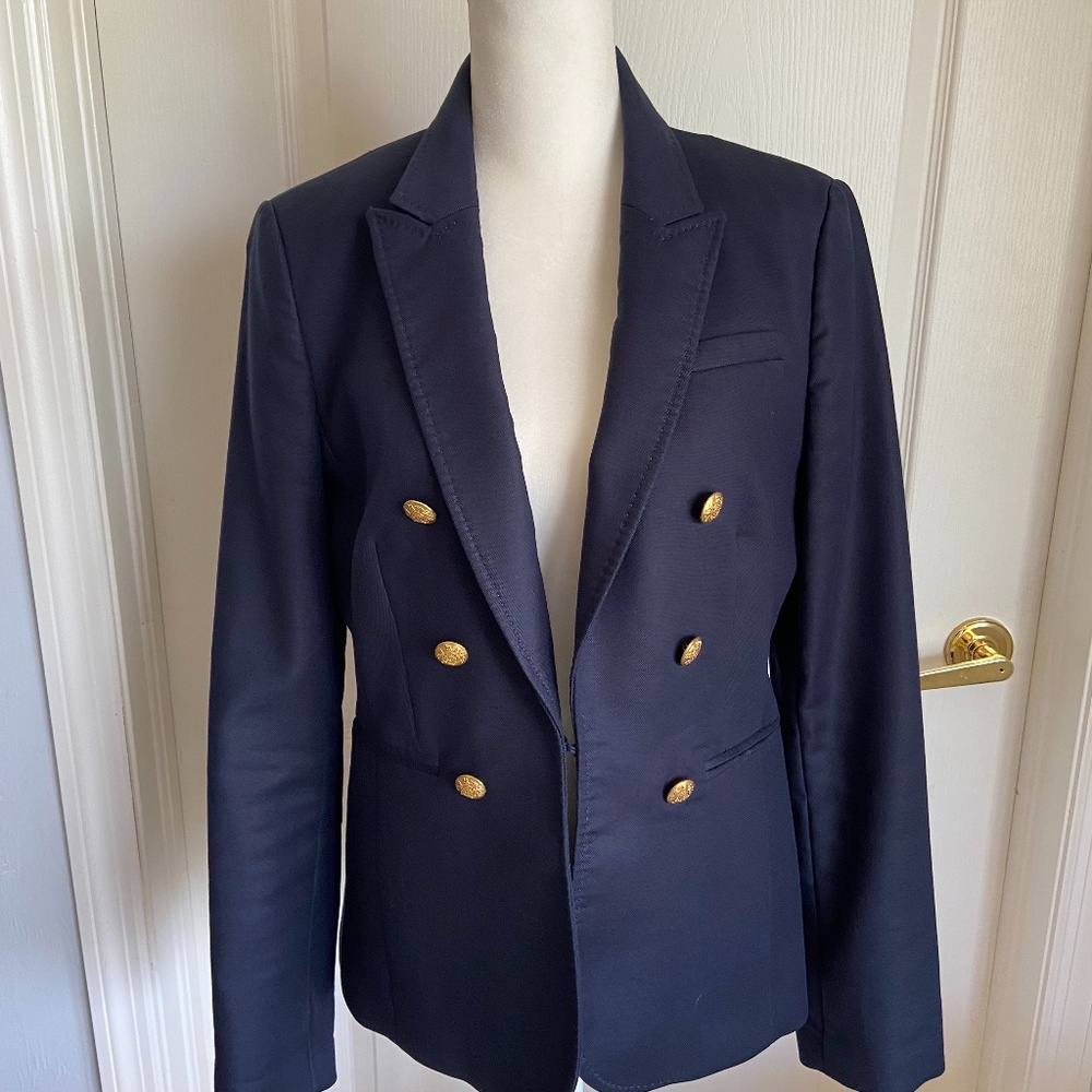 Navy Blue Classic 6-Button Blazer
